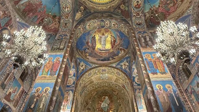 Interiors of the Saint Isaac Cathedral in Saint Petersburg.