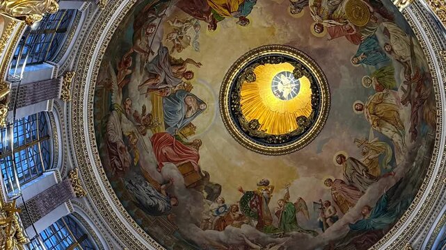 Interiors of the Saint Isaac Cathedral in Saint Petersburg.