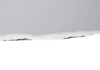 The delicate, whisked-apart edge of white paper creates a striking texture against the clean grey background, a study in abstract form and separation.