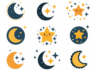 vector illustration of a set of stars