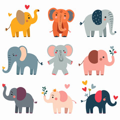 Set of cartoon animals