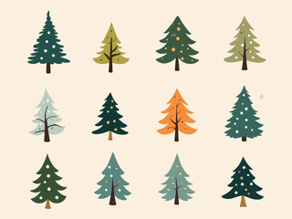 Christmas trees set
