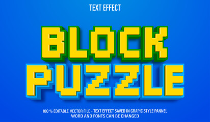 Block Puzzle  3d editable text effect style