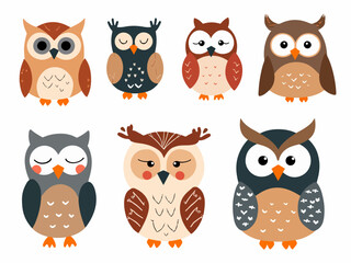 Set of owls