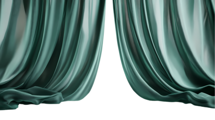 green curtain Isolated transparent on white background
