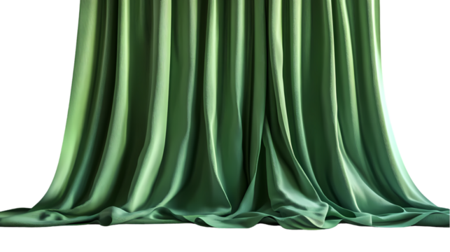 green curtain Isolated transparent on white background