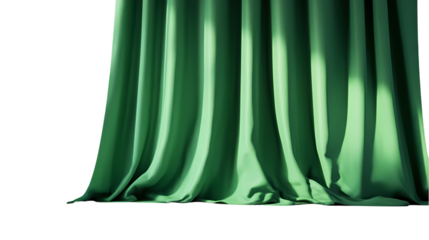 green curtain Isolated transparent on white background