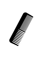 Black and white illustration of a hair comb.