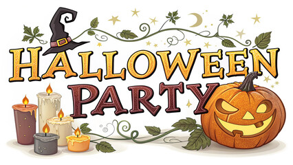 Halloween Background with Pumpkins – Greeting Card for Party and Sale, Autumn Holidays Vector Illustration