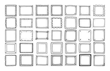 Collection of Hand-Drawn Frames and Borders in Various Styles