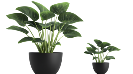 A potted plant with long Isolated transparent on white background