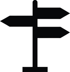 Direction Signpost silhouette vector art illustration