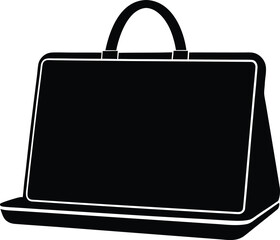 Laptop Bag silhouette vector art illustration