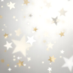 Fototapeta premium Soft focus background with scattered golden and white stars creating a magical and ethereal festive celebration atmosphere for holidays and events