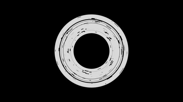 Abstract Digital Circuit Ring with Broken Lines and Code Segments