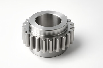 Metal gear wheel precision engineering component, industrial machinery cog part, mechanical transmission element for manufacturing, steel equipment technology concept, automotive machine industry inno