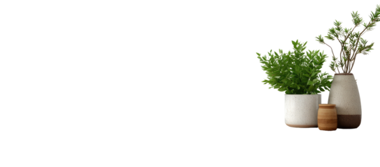 Potted plants in simple, muted tones