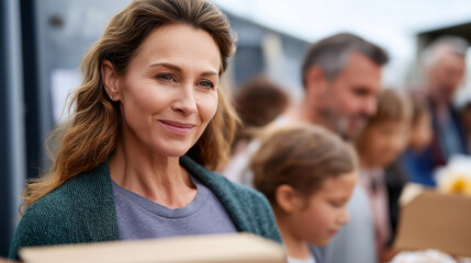 Obraz premium Community Food Distribution Center Supporting Families in Need