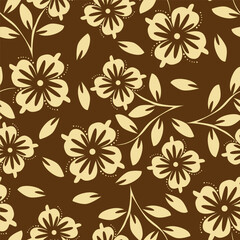Hand drawn flowers. Seamless background with abstract cute flowers. Vector design ornament for paper; cover; fabric; interior decor; textile; fabric; wallpaper; surface design; label; packaging

