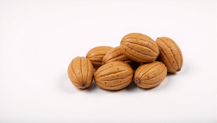 Peanut shell with two nuts on a white background