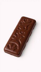 Ok cartoon illustration of a melting chocolate bar on a white background