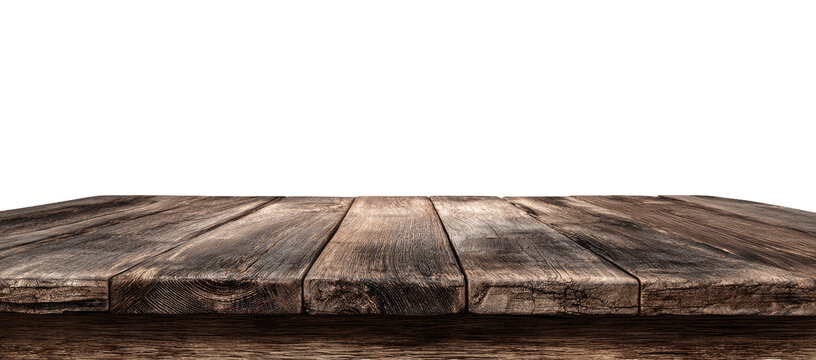 Wooden tabletop against a black background