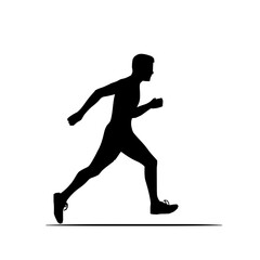 Dynamic Running Figure in Minimalistic Line Vector Style for Digital Interface Icon Design
