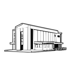 Minimalist Hospital Icon with Elegant Line Vector Design Emphasizing Geometric Simplicity and Modern Professional Detailing