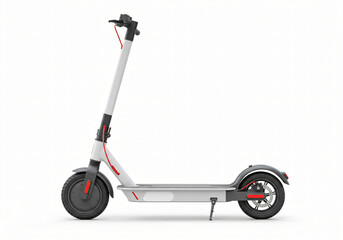 Modern electric scooter mockup with blank branding, white background 