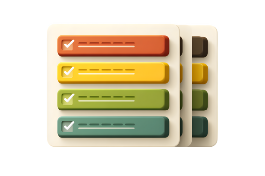 Organized tasks with colorful checked items, perfect for productivity and planning