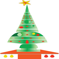 simple Christmas tree shape vector illustration in minimalist style