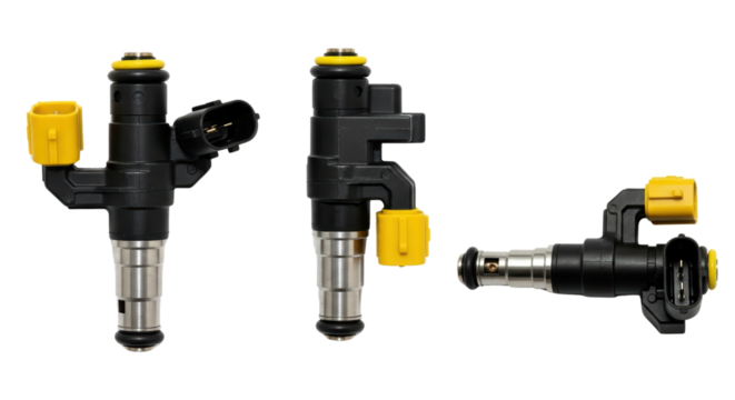 Automotive Fuel Injectors Isolated on White Background  
