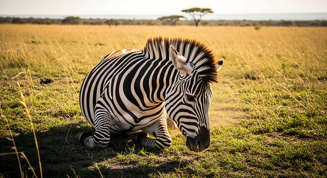zebra in the grass