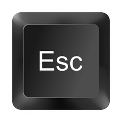 Keyboard Key Esc – Escape Button Isolated on White Background 
