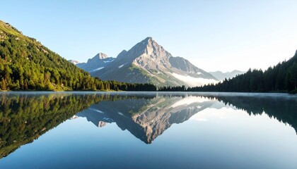 Fototapeta premium The mountains reflect on the lake