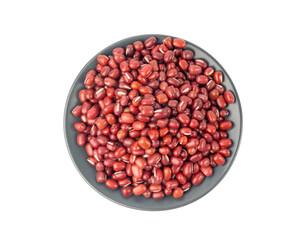 Red adzuki beans isolated, raw azuki bean pile, Vigna angularis legume seeds, dry red mung bean