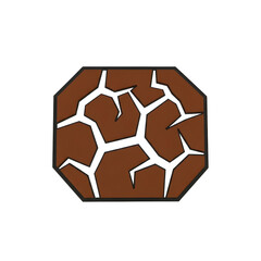 Obraz premium Modern 3D Icon of Cracked Dry Earth in an Octagonal Frame.