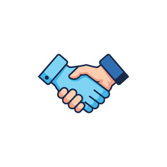 A cartoon illustration representing a handshake, symbolizing agreement and collaboration.