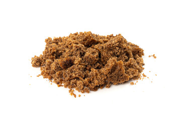 Black rye bread isolated, dark brown sliced loaf, sourdough borodinsky rugbrod square slices