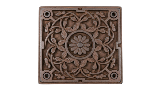 Decorative Metal Vent Cover with Floral Pattern
