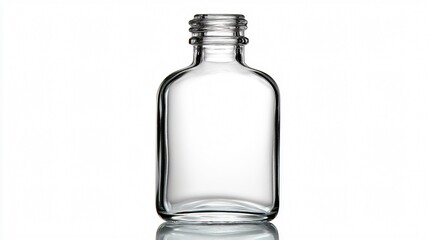 Elegant White Glass Bottle on Clean White Background for Product Display