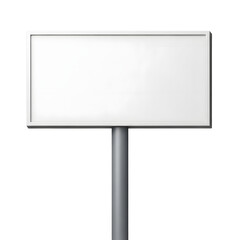 Obraz premium Pristine White Horizontal Billboard Mockup on a Grey Pole Isolated for Custom Advertising.
