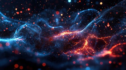 Fototapeta premium Abstract design with flowing particles