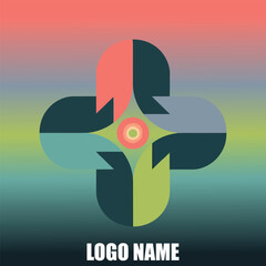 Modern abstract geometric logo design with vibrant color palette