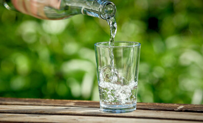 water pouring into glass