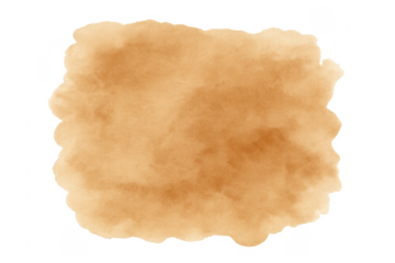 Light brown watercolor stain on transparent background