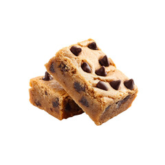 Delicious Chocolate Chip Blondies, Two Squares Stacked