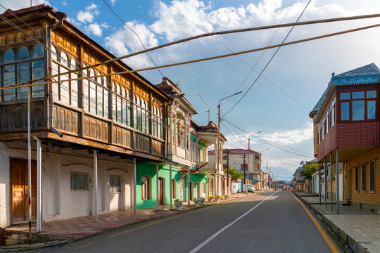 View over the Red Village known also as Krasnaya Sloboda is an old Jewish neighborhood in the city of Quba in Azerbaijan