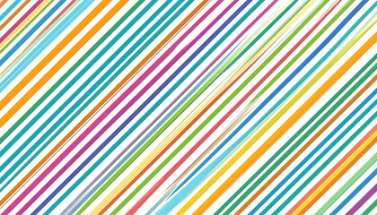 Obraz premium A vibrant diagonal striped pattern with a multitude of colorful lines on a white background creates an energetic and cheerful design.