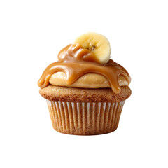 Delicious Banana Caramel Cupcake with Drizzled Caramel Topping